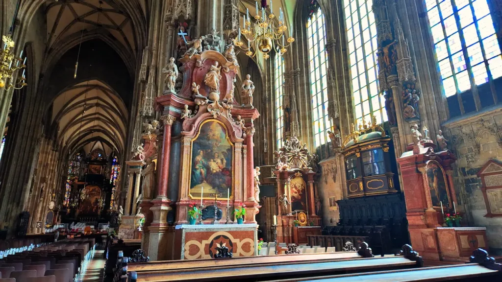 interior of st.Stephen's cathedral in vienna