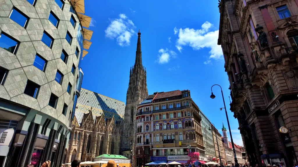 st. Stephen's cathedral tower from stephansplatz