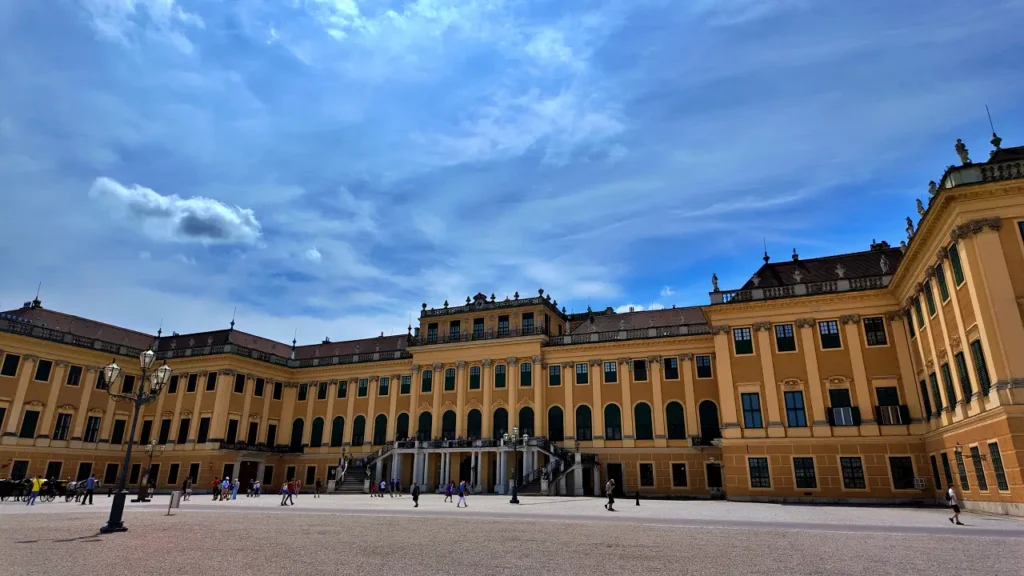 front facade of shönbrunn palace in vienna